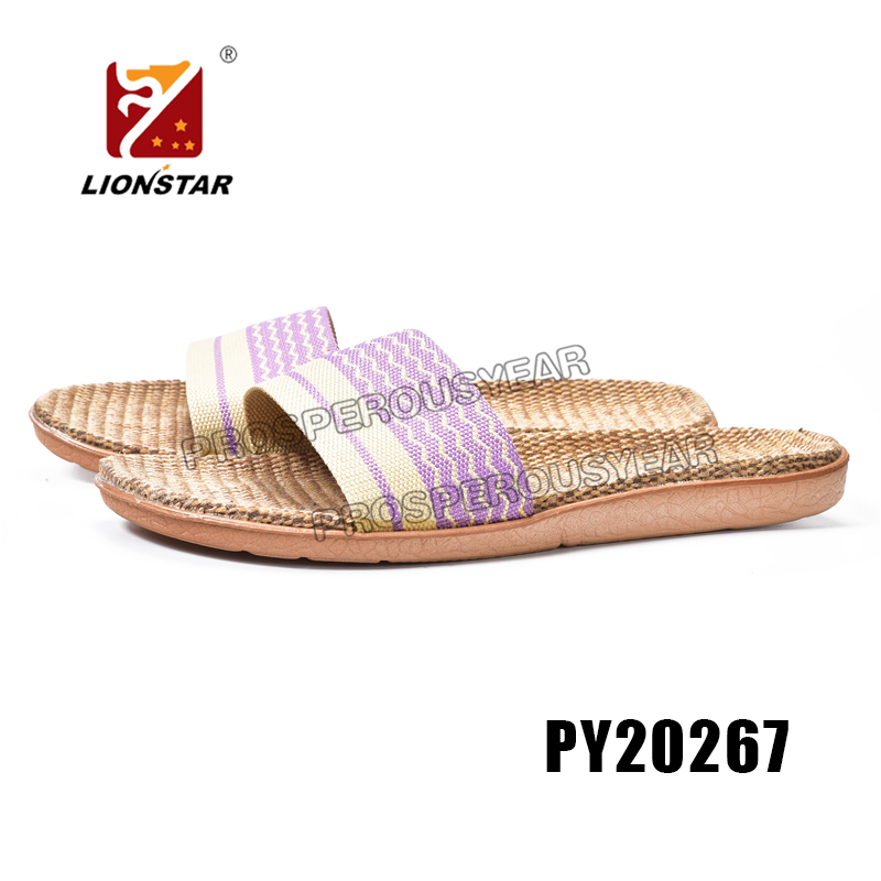 Lady Slide Sandal Closed Upper Straw Bamboo Summer 